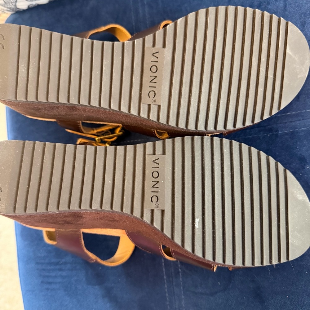 Vionic Dark Brown Wedge Sandals - Picture 7 of 7